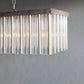 Handmade Art Glass Crystal Andalusia Rectangular Chandelier 56"