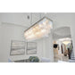 Seline 3-Tier Rectangular Cracked Textured Glass Chandelier