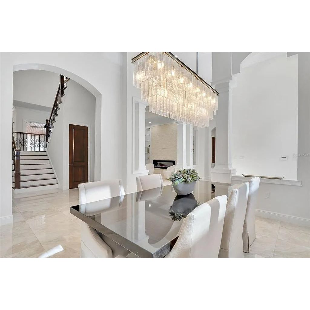 Seline 3-Tier Rectangular Cracked Textured Glass Chandelier