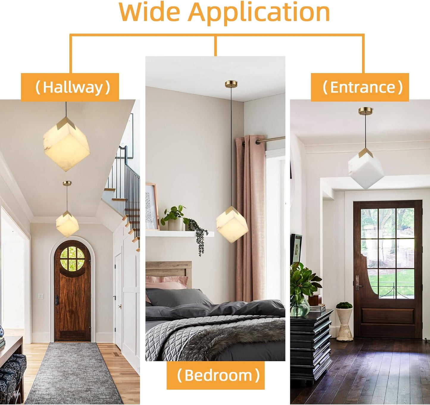 Cube Alabaster Square Pendant Lights