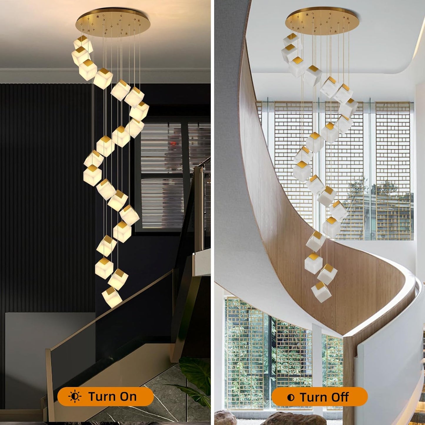 Cube Alabaster Square Pendant Lights