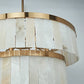 Alabaster Three-Tier Chandelier with Metal Natural Stone
