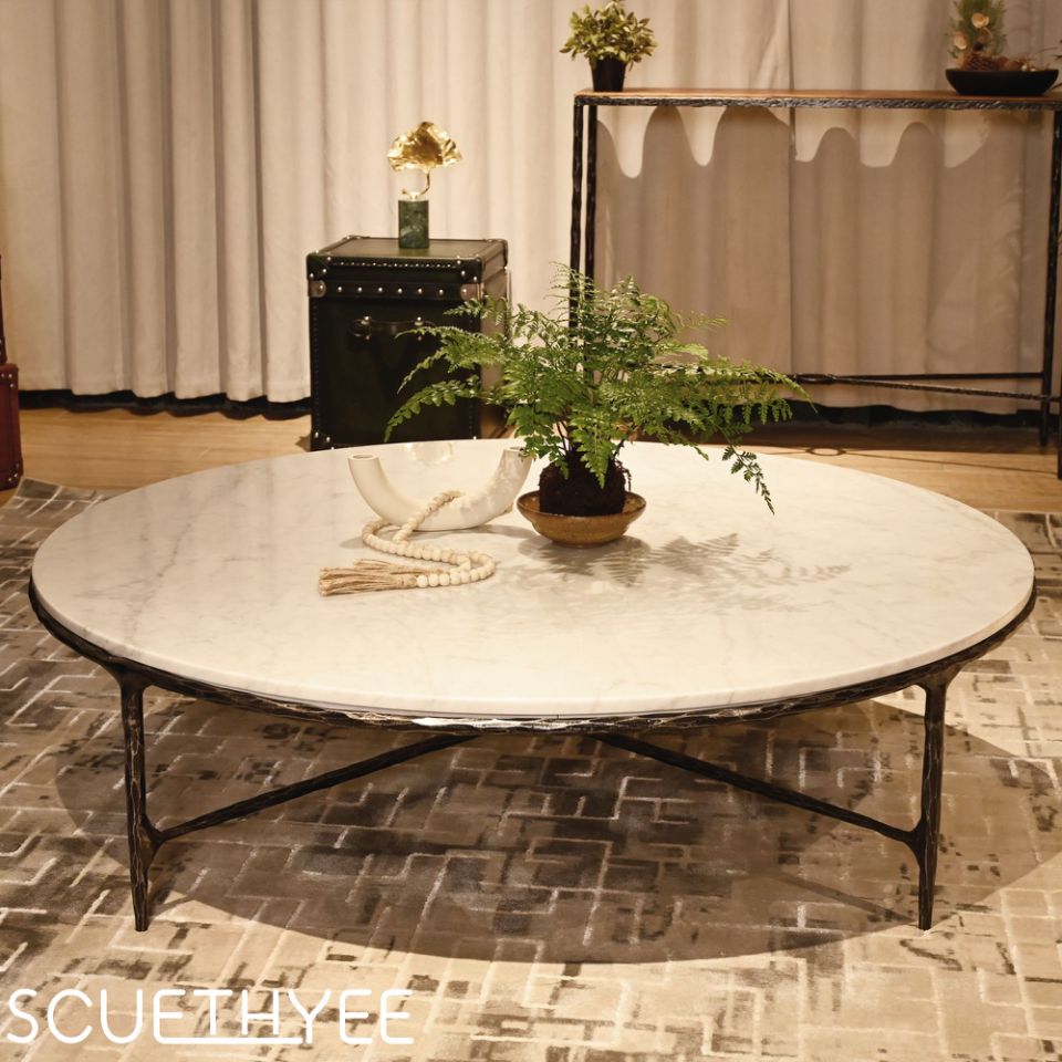 Thaddeus Marble Round Coffee Table 36" 55"