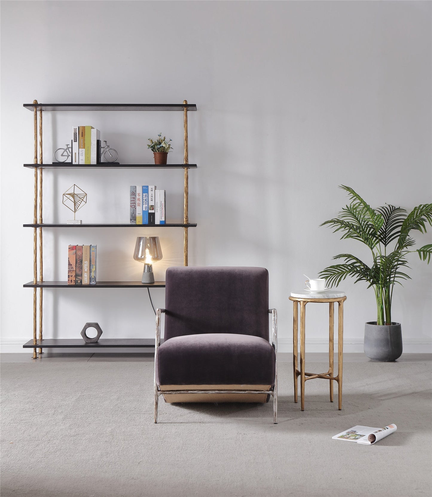 Thaddeus Genuine Brown Leather Accent Chair