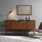 Thaddeus Metal Frame Rattan Long Side Cabinet
