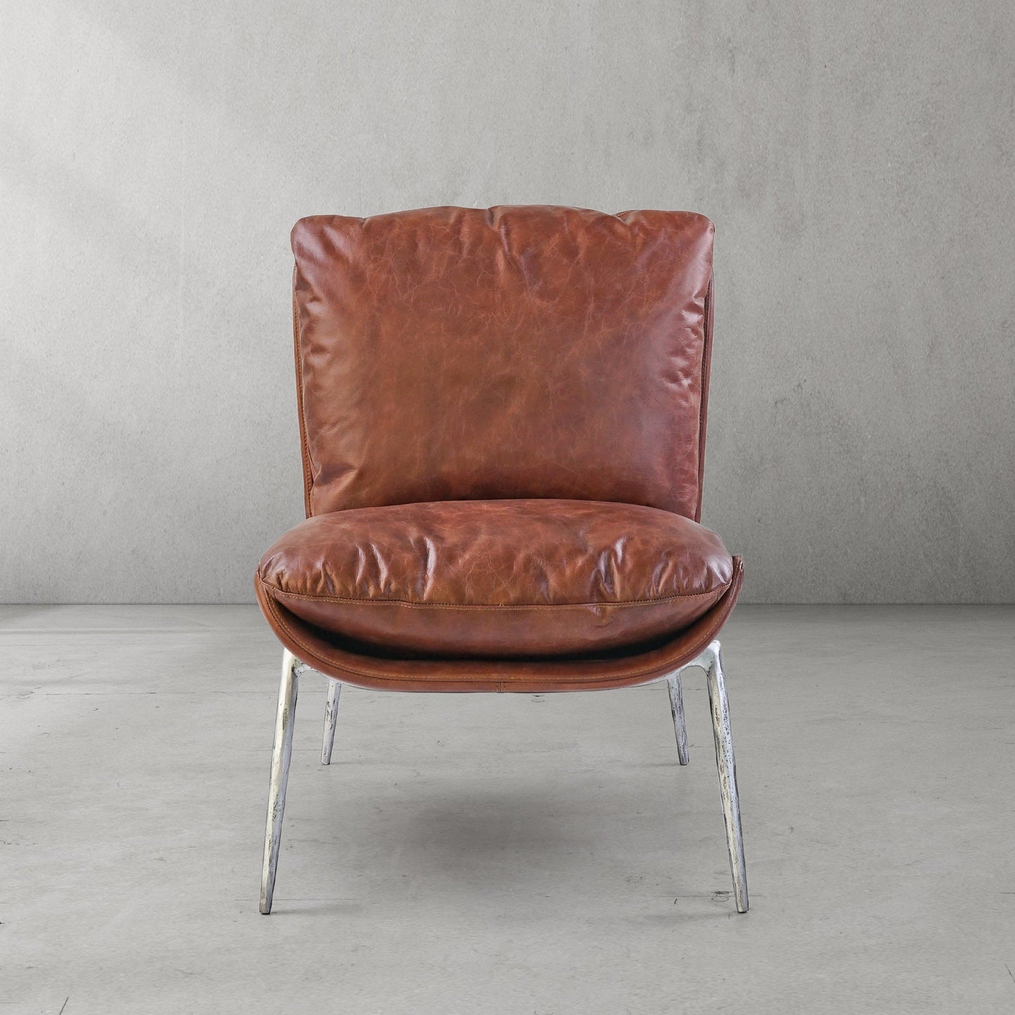 Thaddeus Vintage Leather Armrest Lounge Chair
