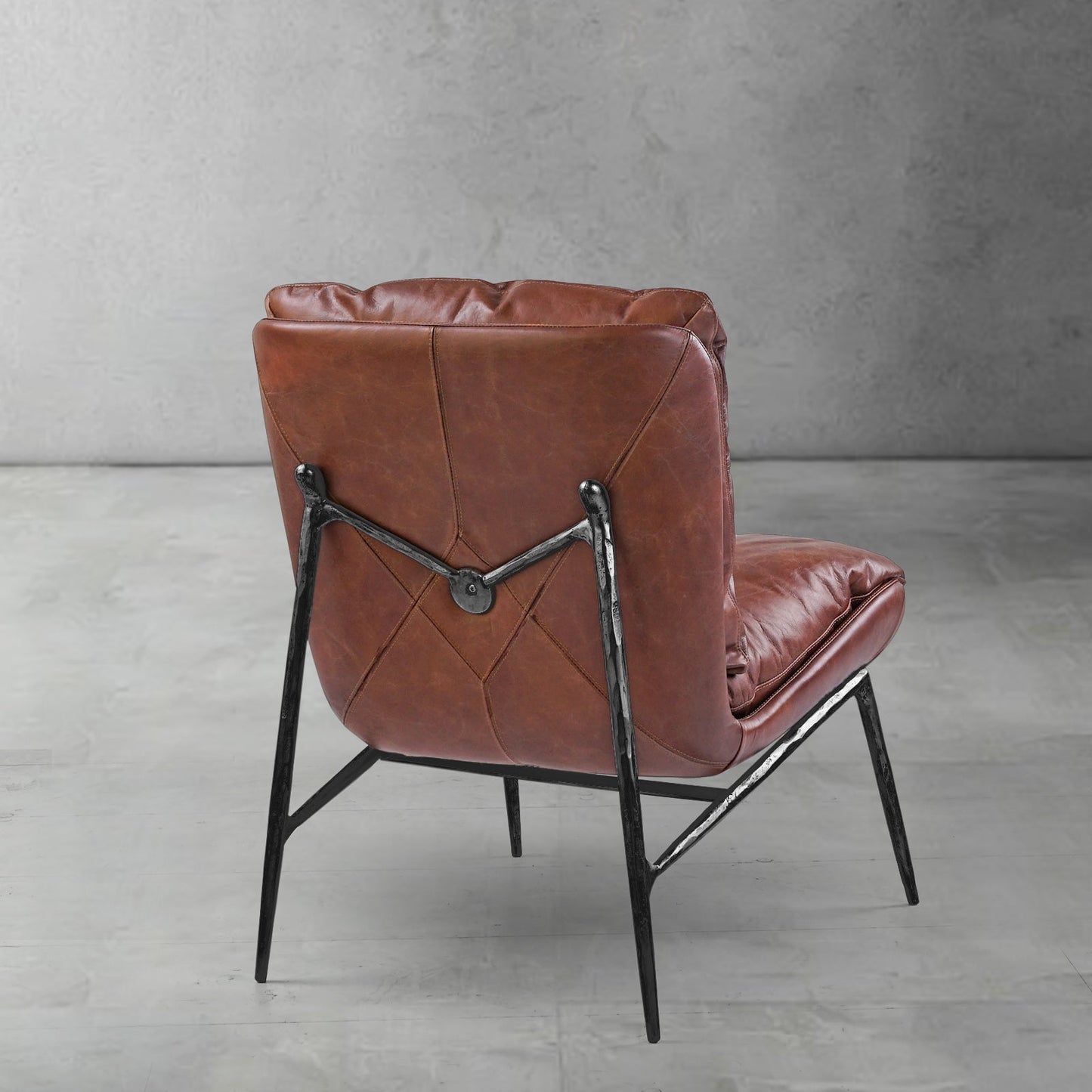 Thaddeus Vintage Leather Armrest Lounge Chair