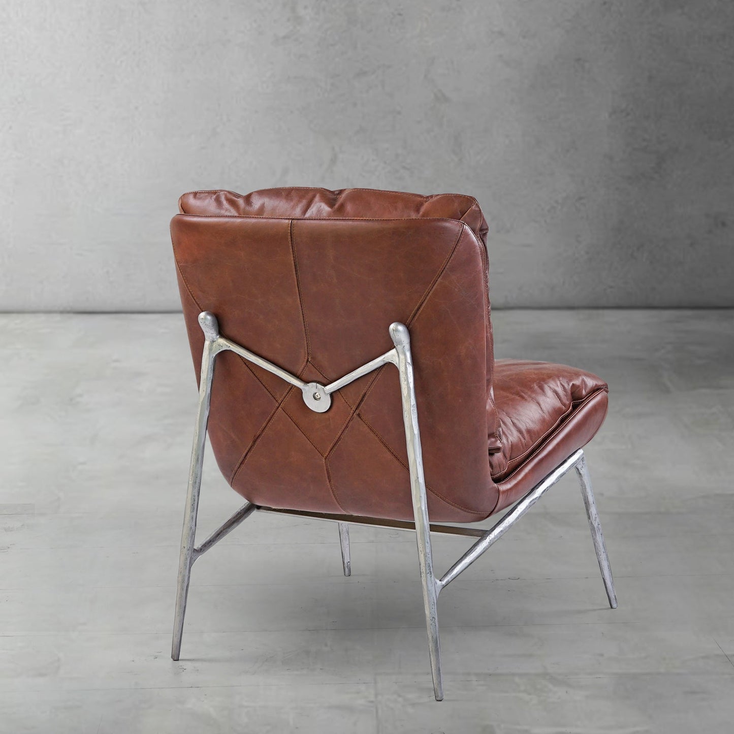 Thaddeus Vintage Leather Armrest Lounge Chair