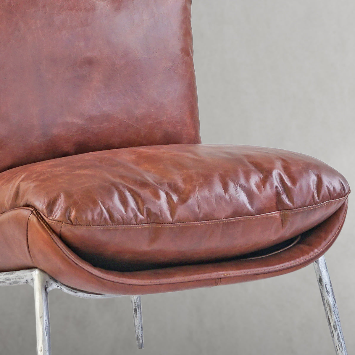 Thaddeus Vintage Leather Armrest Lounge Chair