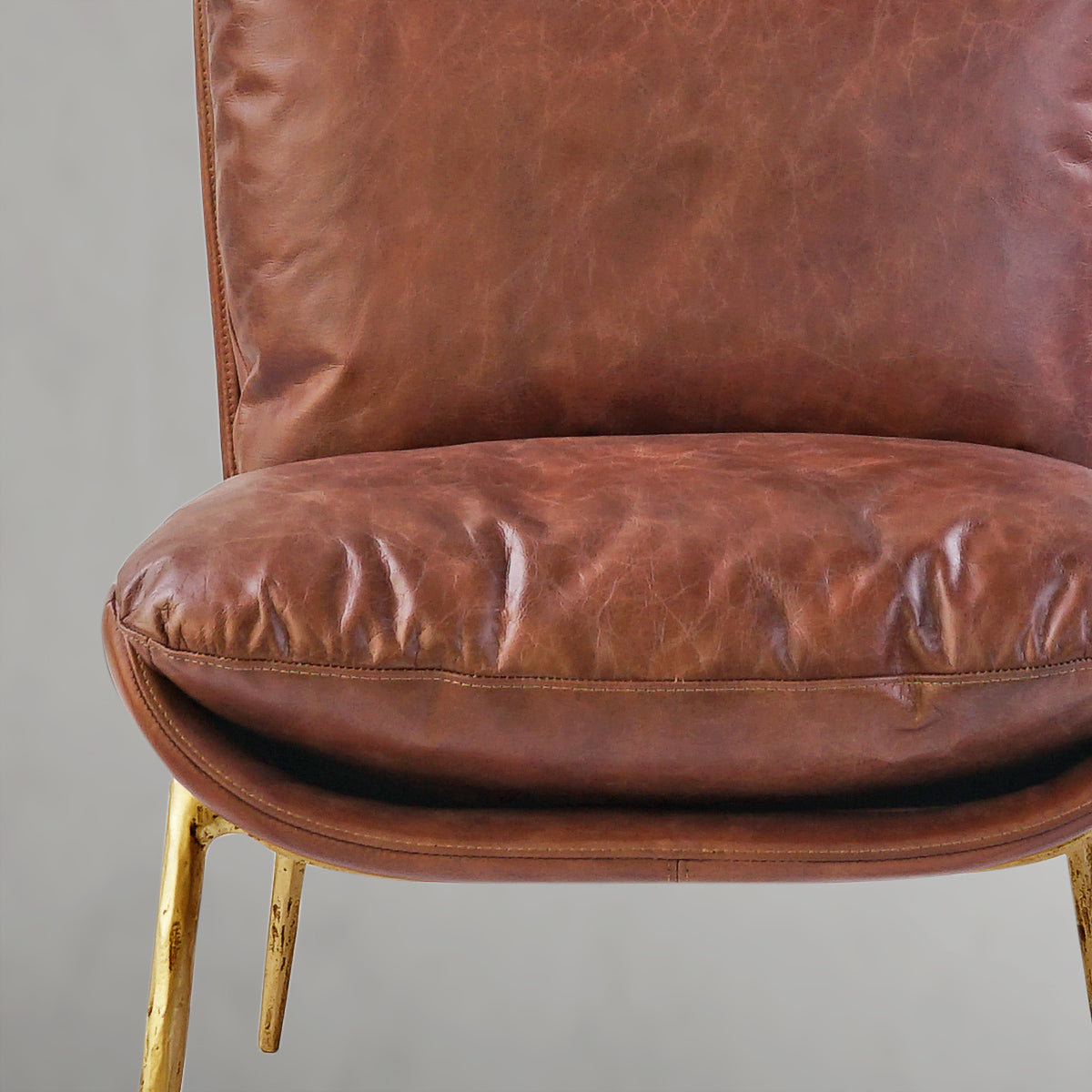 Thaddeus Vintage Leather Armrest Lounge Chair