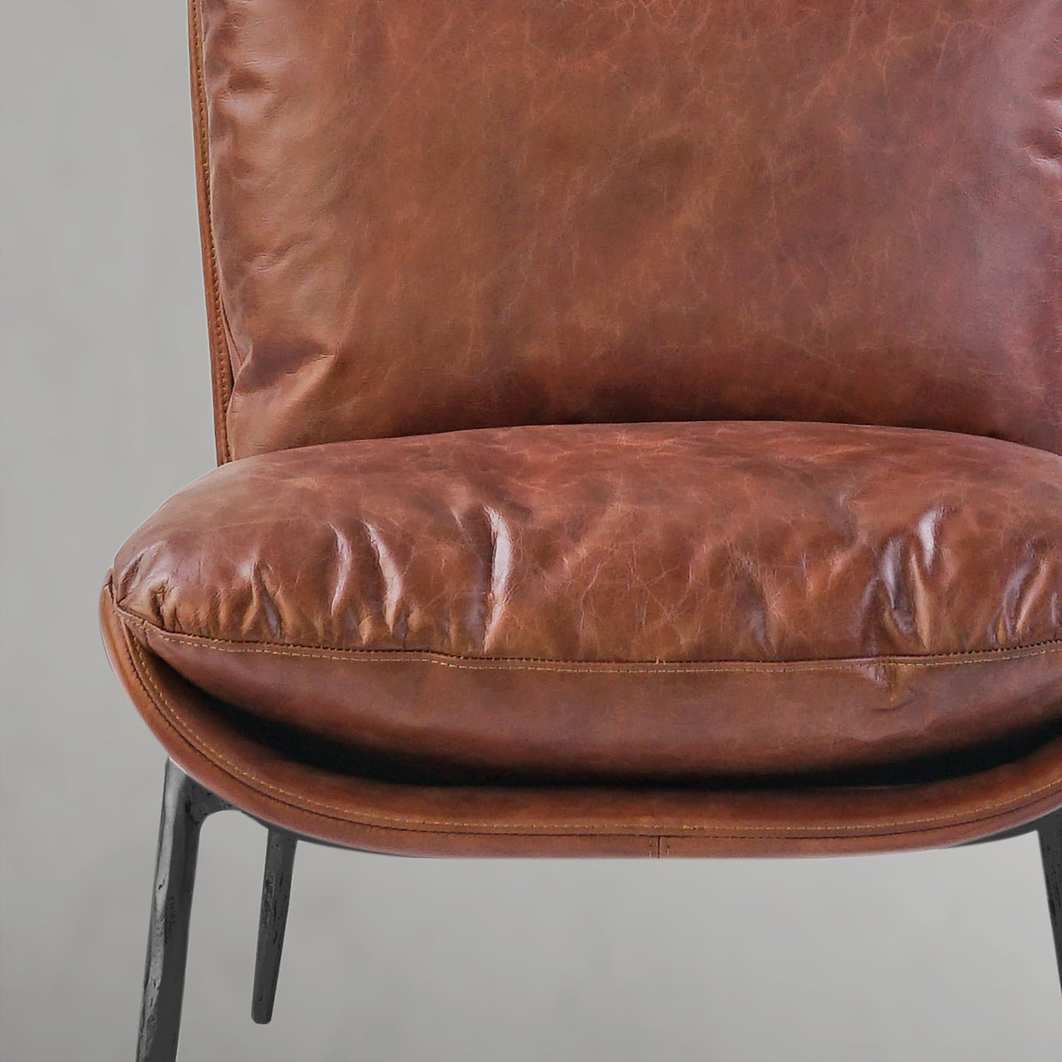 Thaddeus Vintage Leather Armrest Lounge Chair