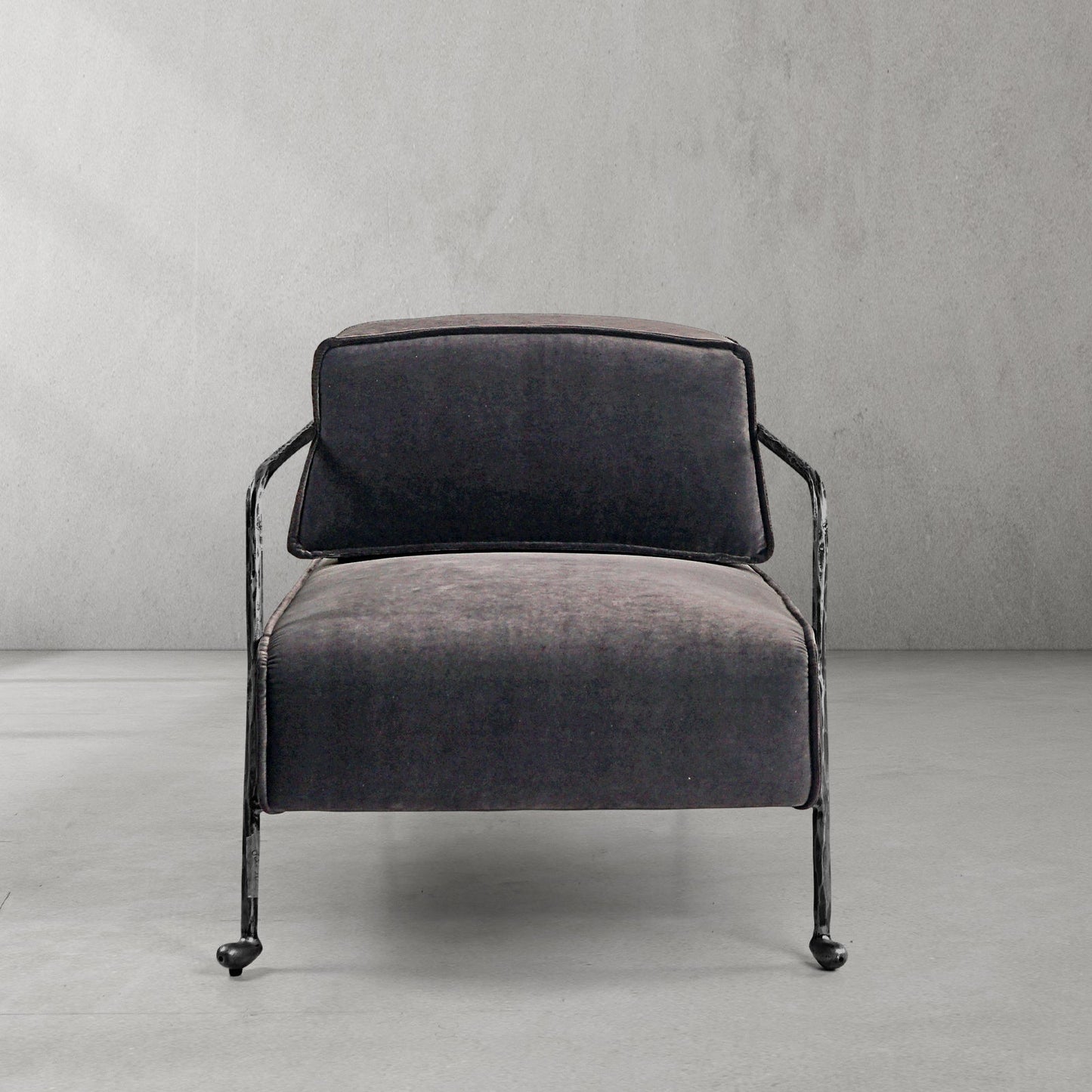 Thaddeus Gray Velvet Armchair
