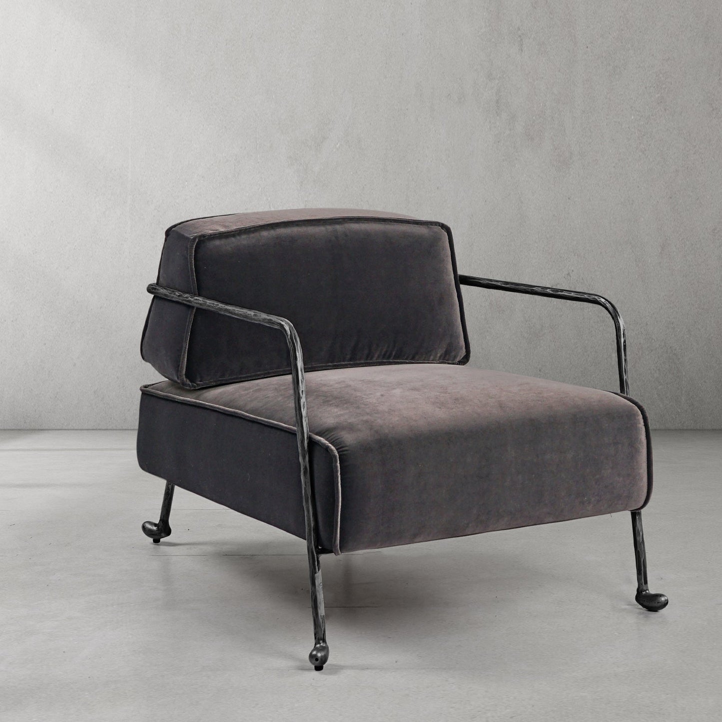 Thaddeus Gray Velvet Armchair
