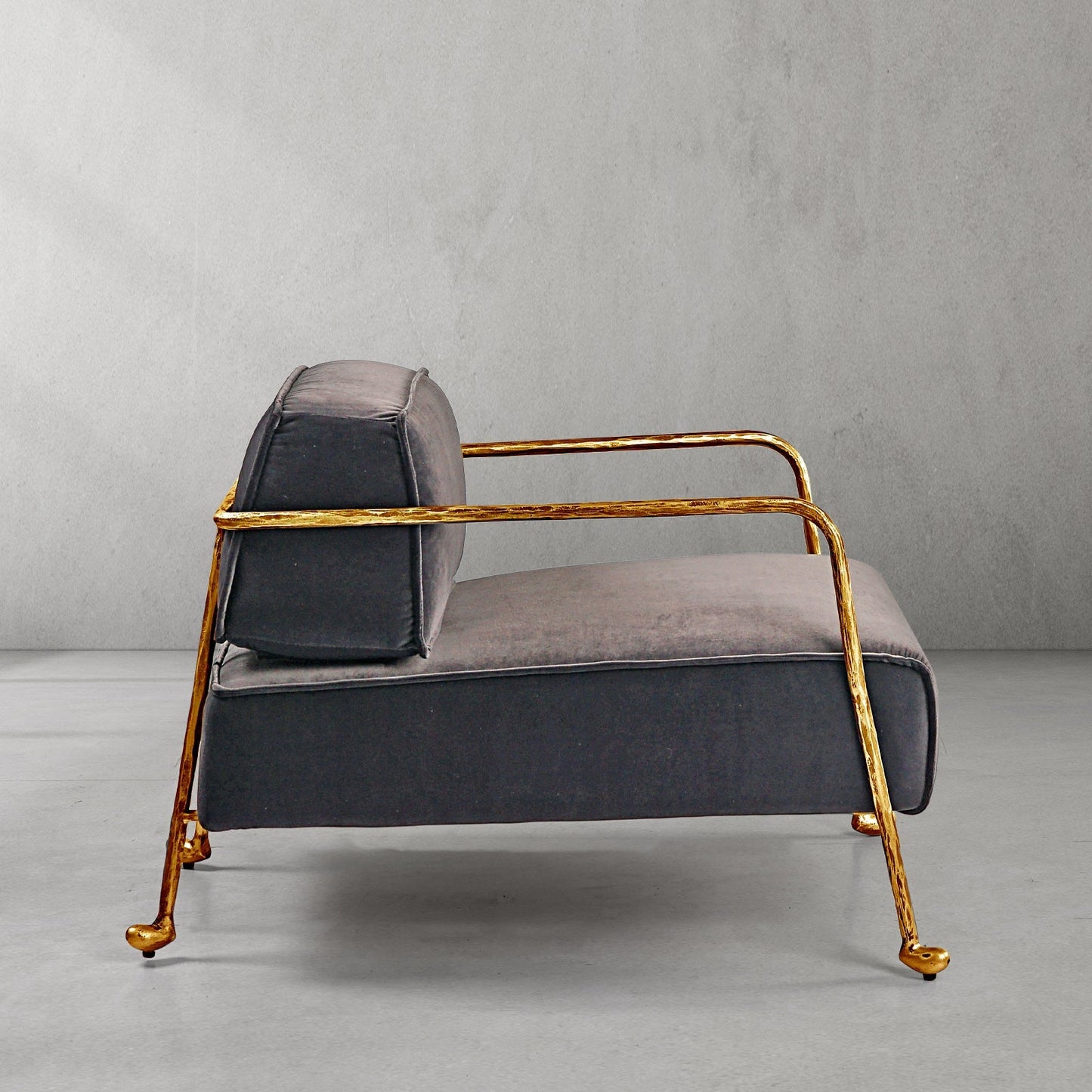 Thaddeus Gray Velvet Armchair