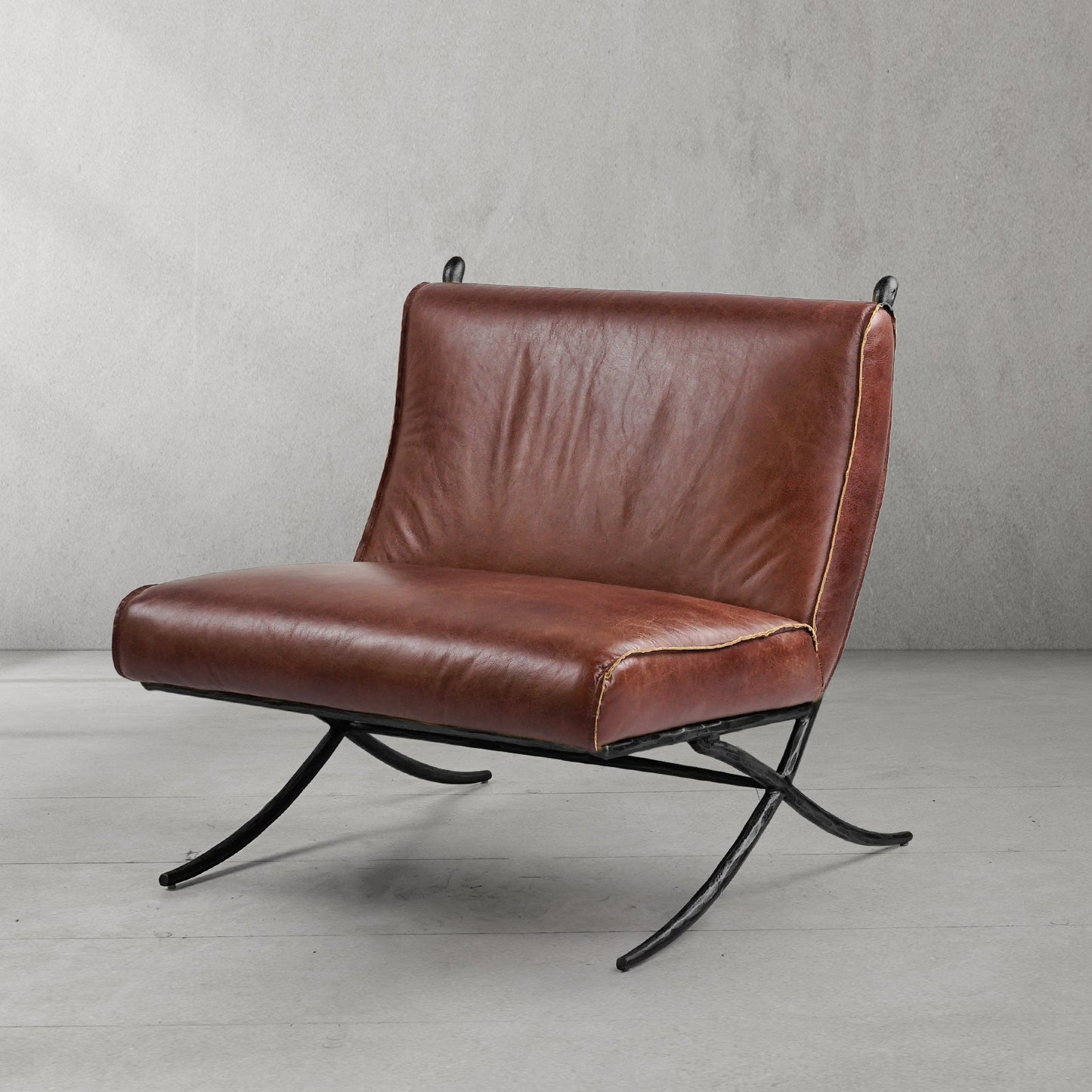 Thaddeus Vintage Leather Lounge Chair