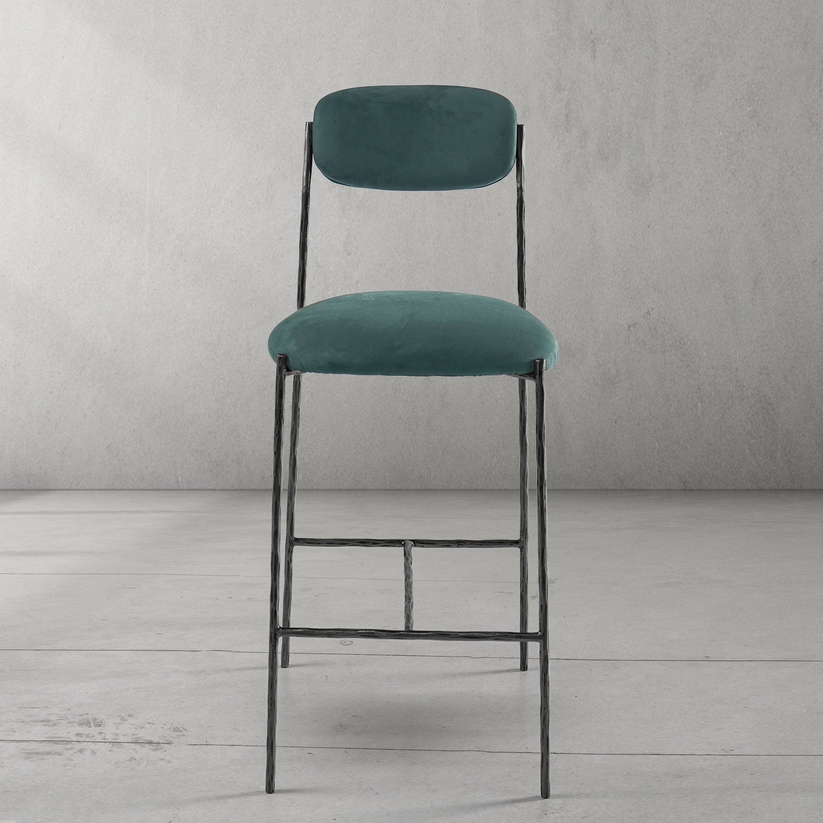Thaddeus Green Fabric Bar Stool