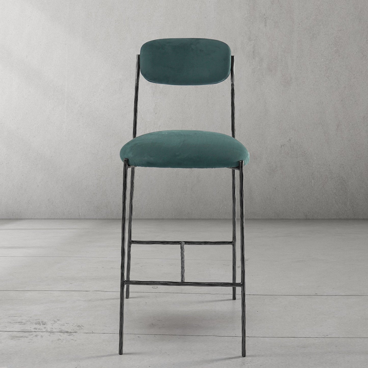 Thaddeus Green Fabric Bar Stool