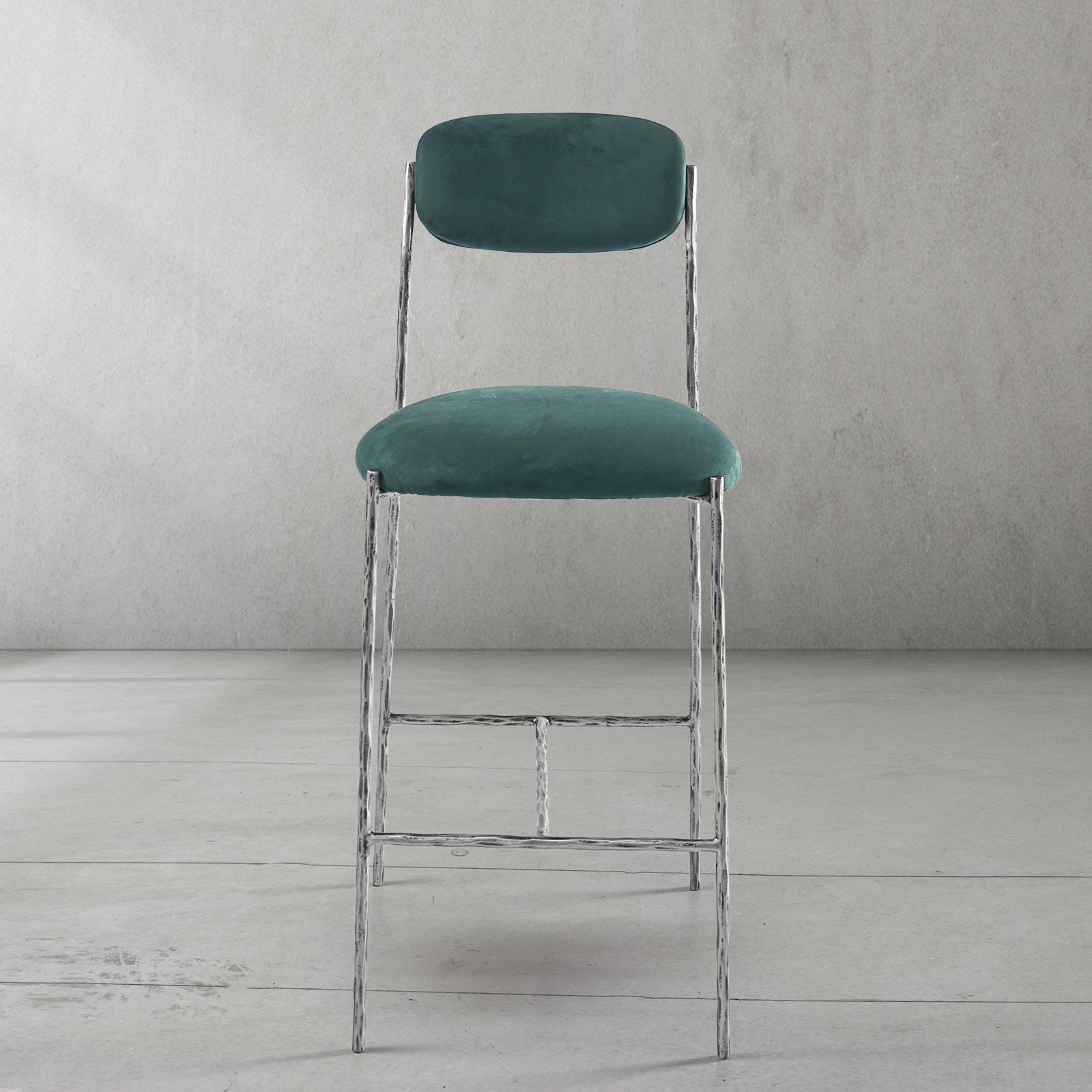 Thaddeus Green Fabric Bar Stool