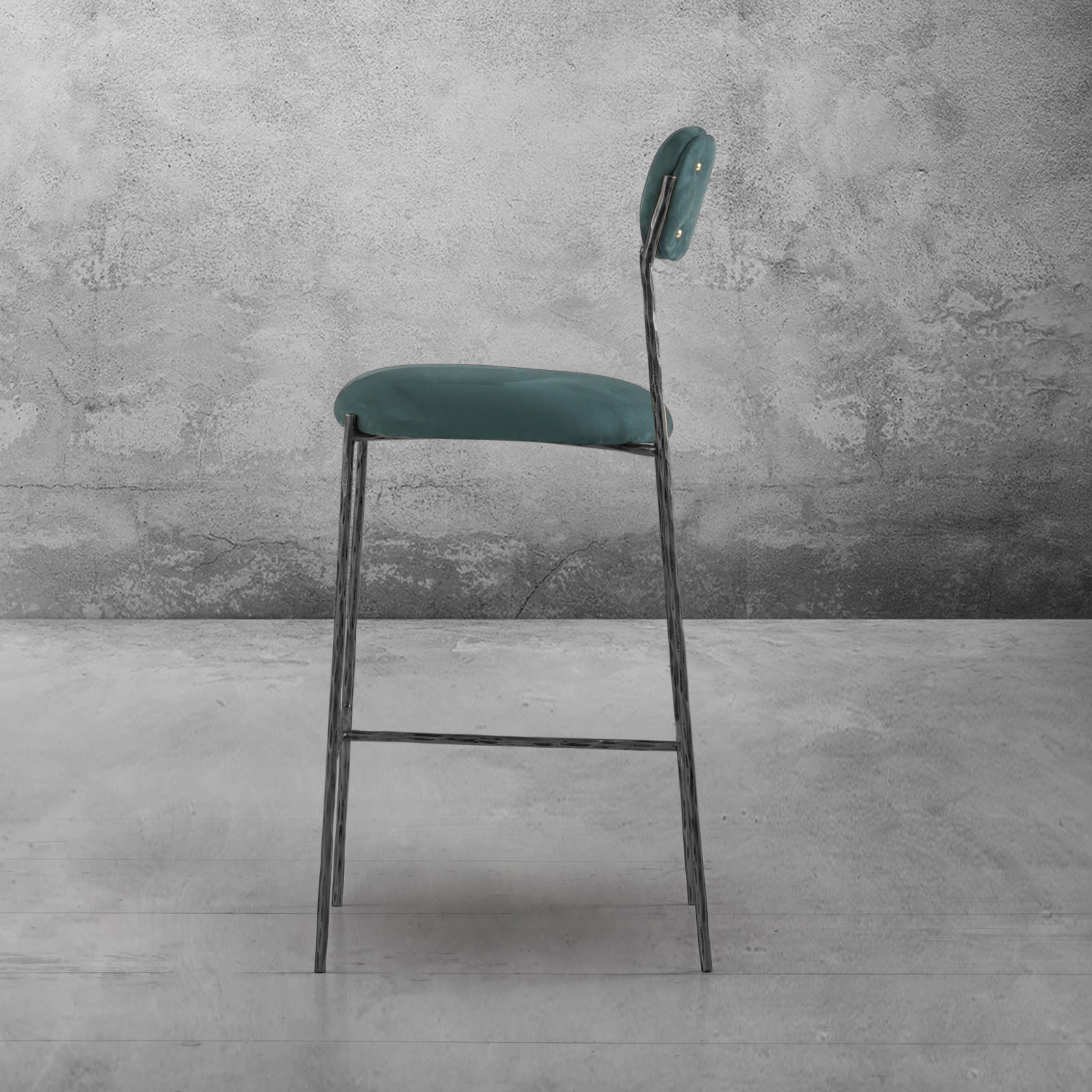 Thaddeus Green Fabric Bar Stool