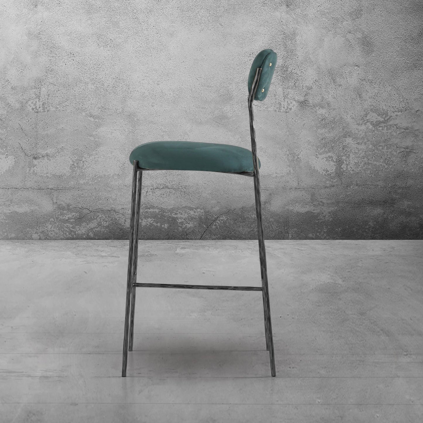 Thaddeus Green Fabric Bar Stool