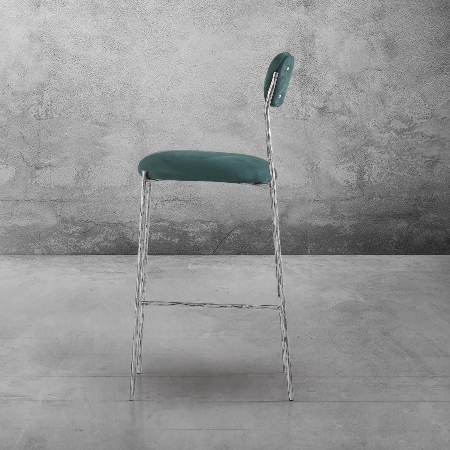 Thaddeus Green Fabric Bar Stool