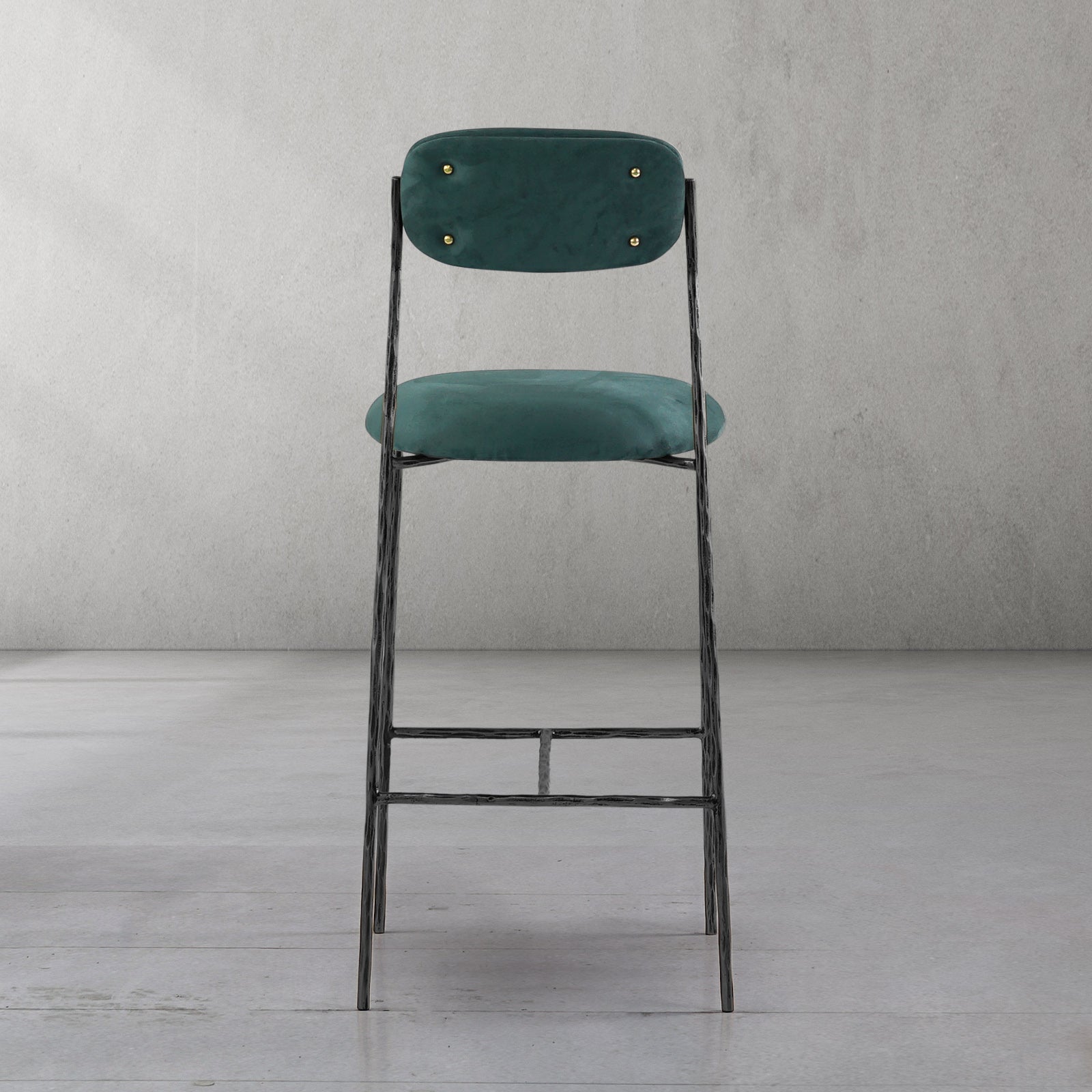 Thaddeus Green Fabric Bar Stool