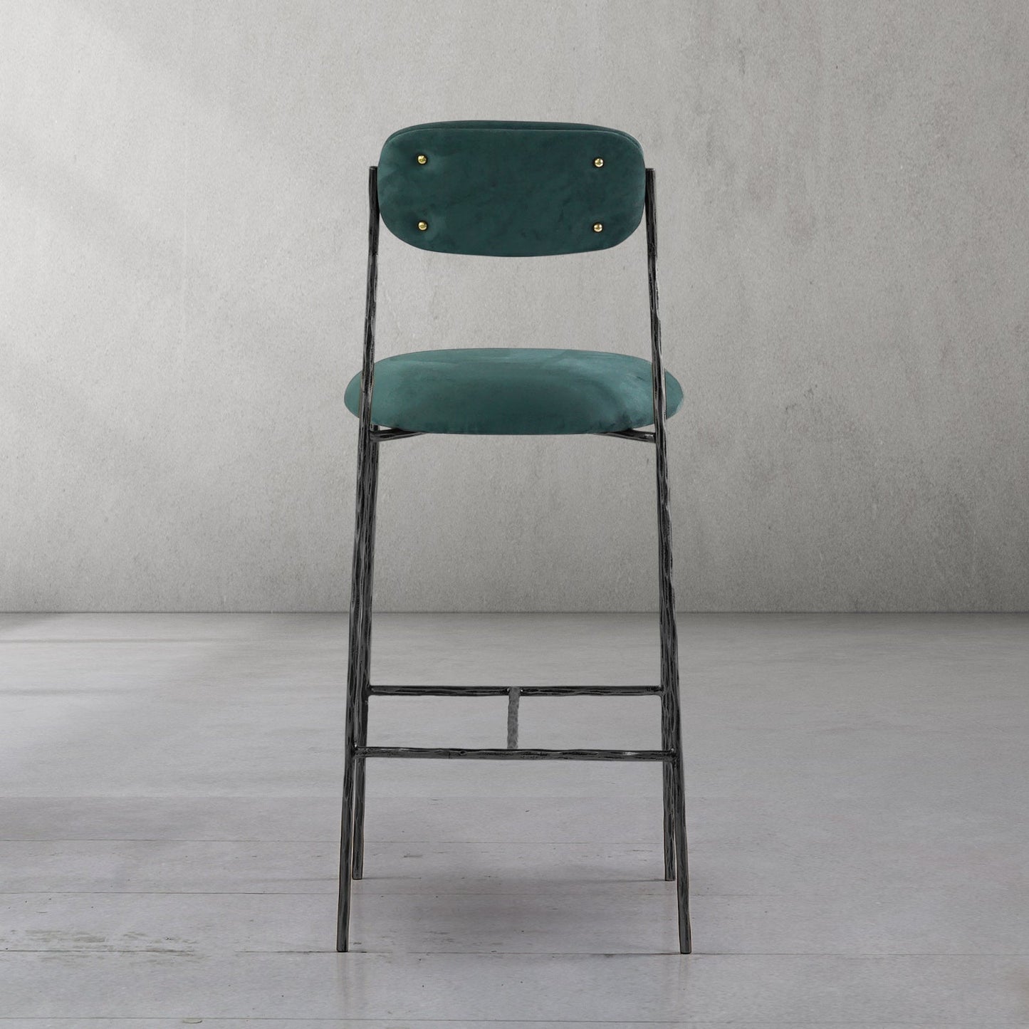 Thaddeus Green Fabric Bar Stool