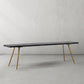 Thaddeus Retro Copper Frame Solid Wood Dining Bench