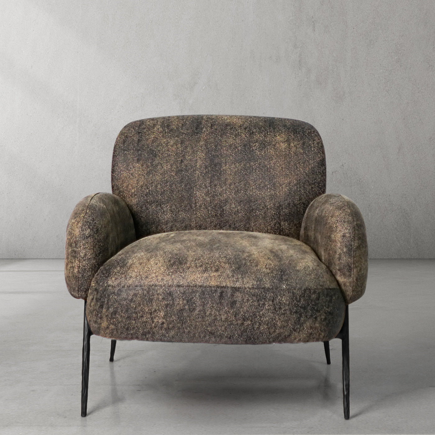 Thaddeus Vintage Pearl Grain Cowhide Lounge Chair