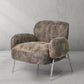 Thaddeus Vintage Pearl Grain Cowhide Lounge Chair