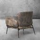 Thaddeus Vintage Pearl Grain Cowhide Lounge Chair