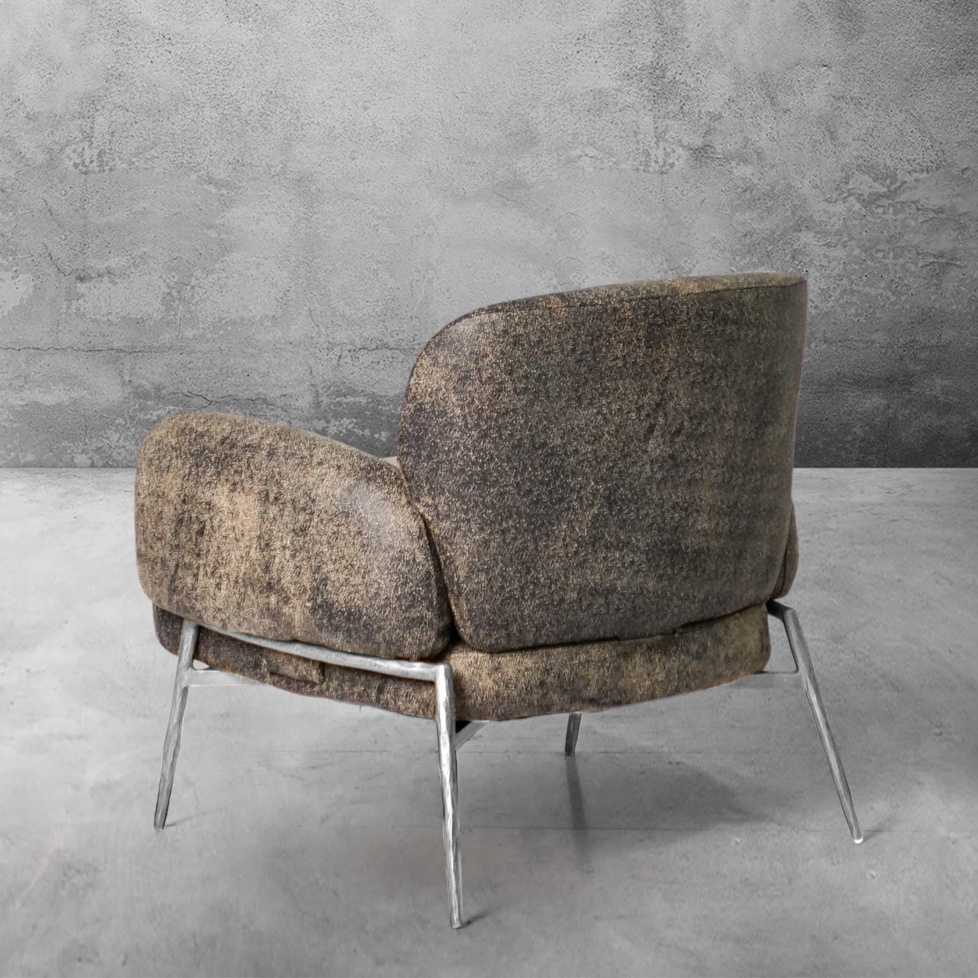 Thaddeus Vintage Pearl Grain Cowhide Lounge Chair