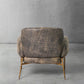 Thaddeus Vintage Pearl Grain Cowhide Lounge Chair