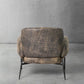 Thaddeus Vintage Pearl Grain Cowhide Lounge Chair