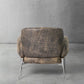 Thaddeus Vintage Pearl Grain Cowhide Lounge Chair