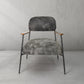 Thaddeus Grey Pearl Grain Leather Armchair