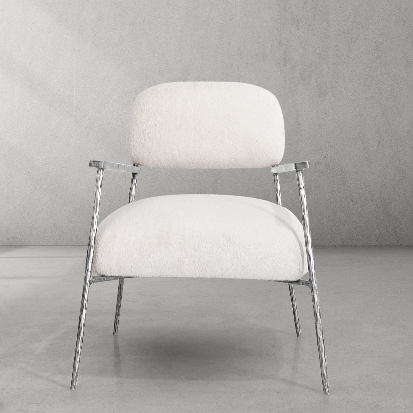 Thaddeus White Pure Wood Handrail Chair