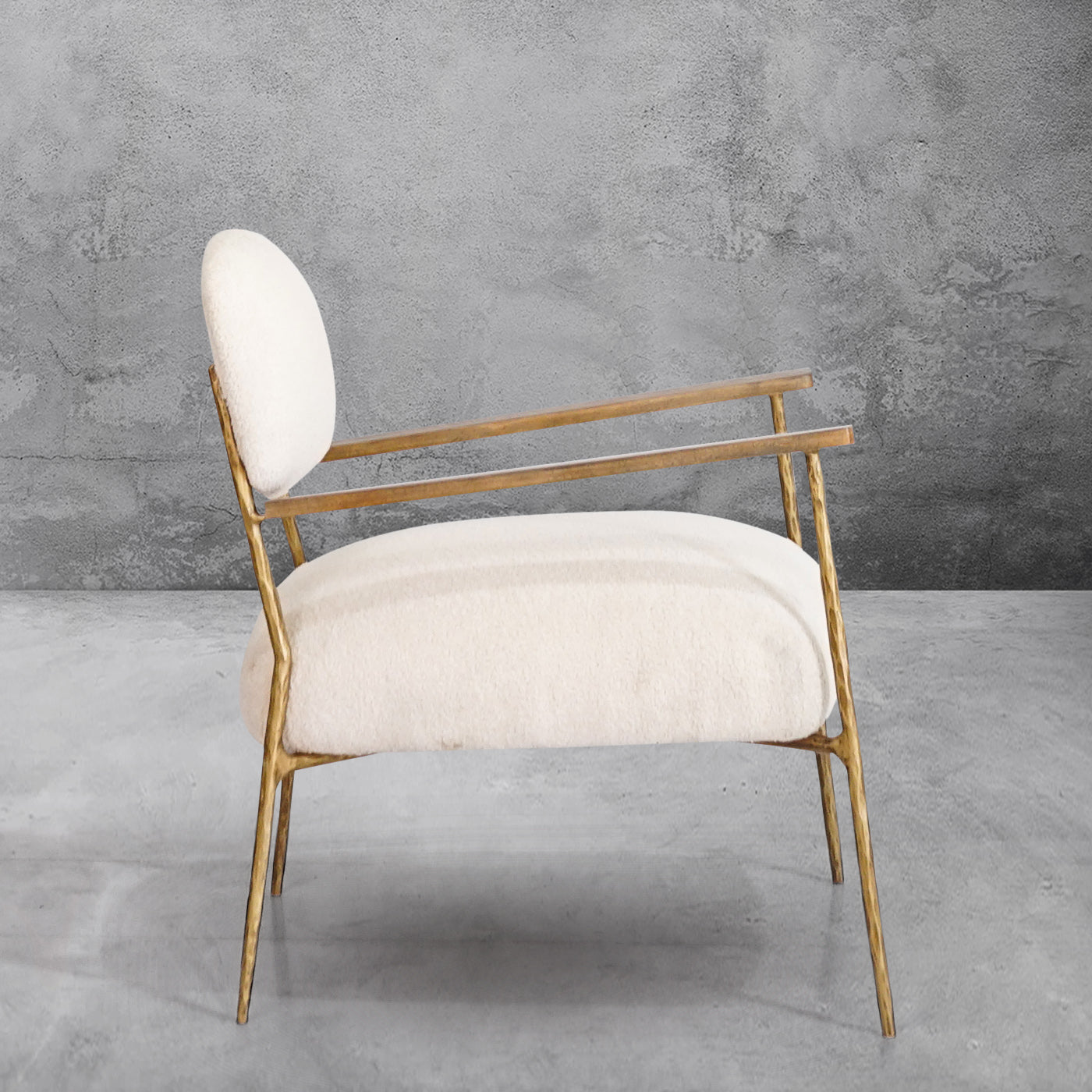 Thaddeus White Pure Wood Handrail Chair