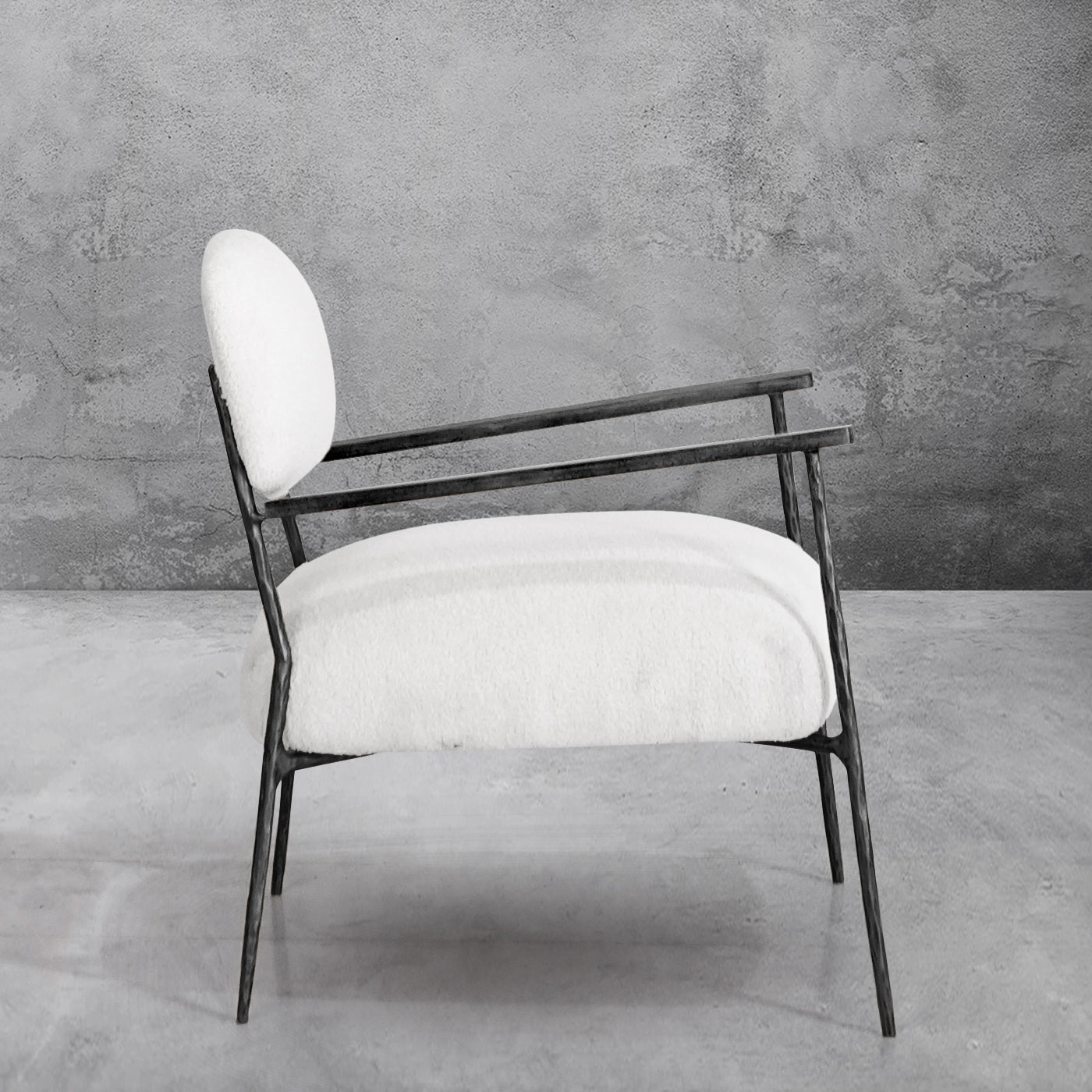 Thaddeus White Pure Wood Handrail Chair