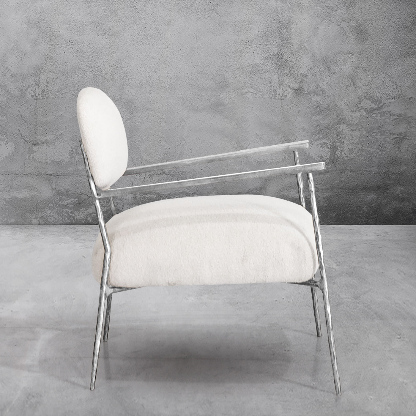 Thaddeus White Pure Wood Handrail Chair