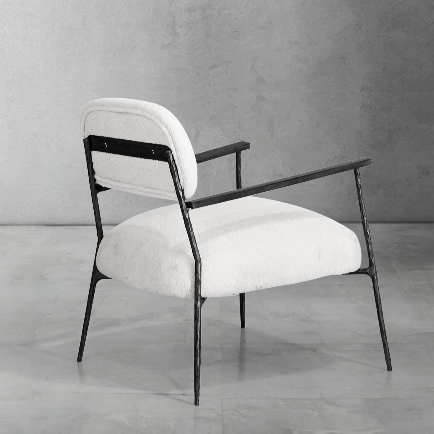 Thaddeus White Pure Wood Handrail Chair