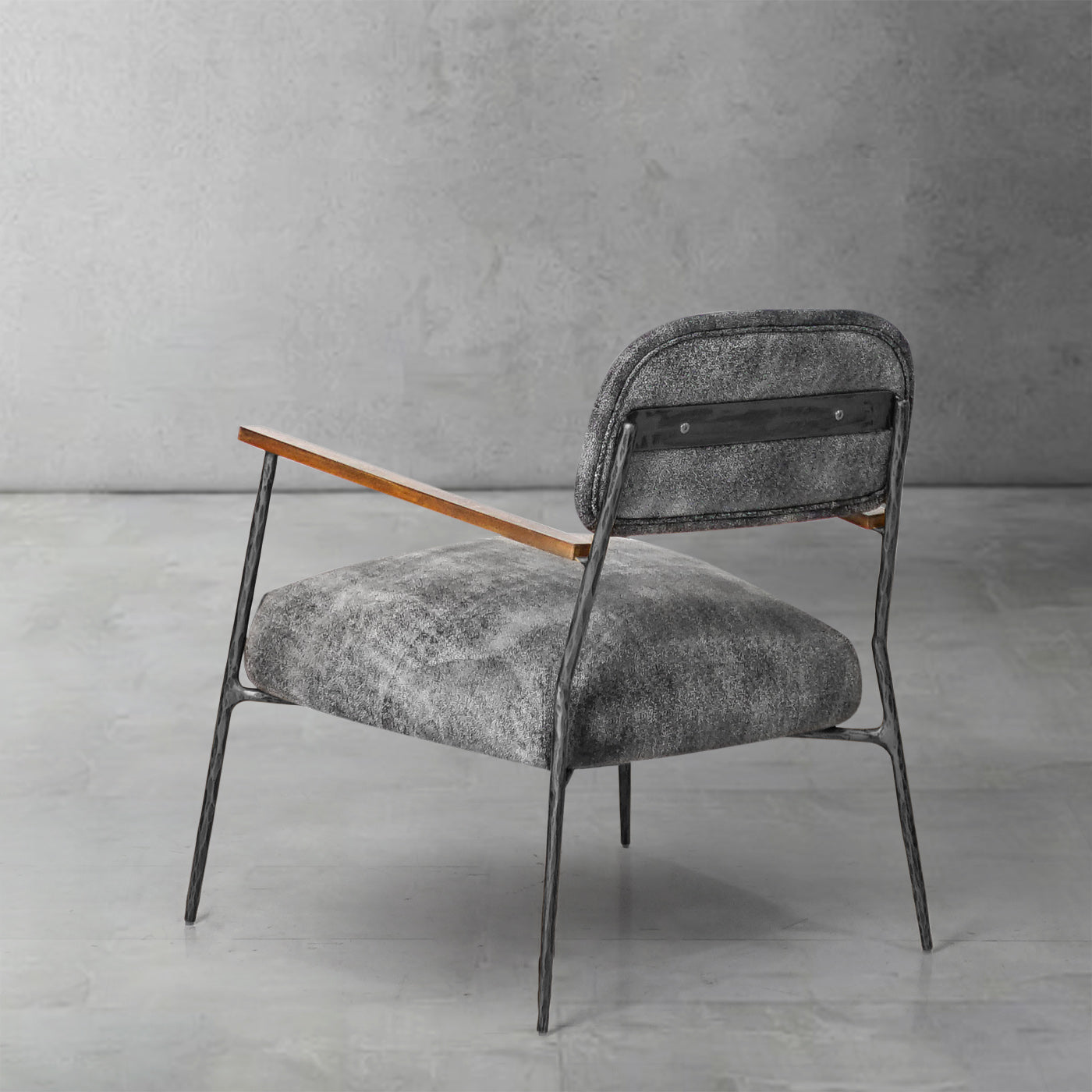 Thaddeus Grey Pearl Grain Leather Armchair