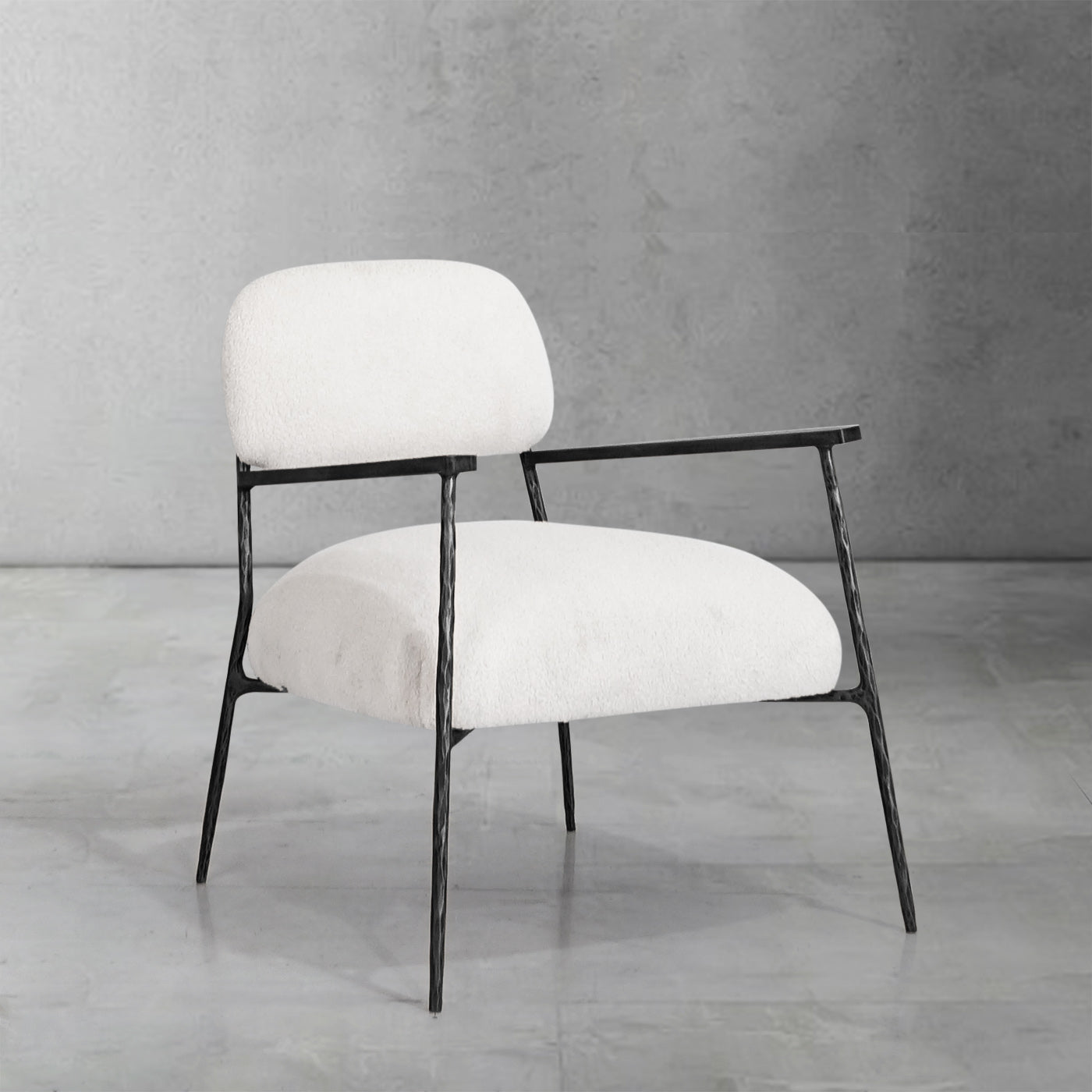 Thaddeus White Pure Wood Handrail Chair