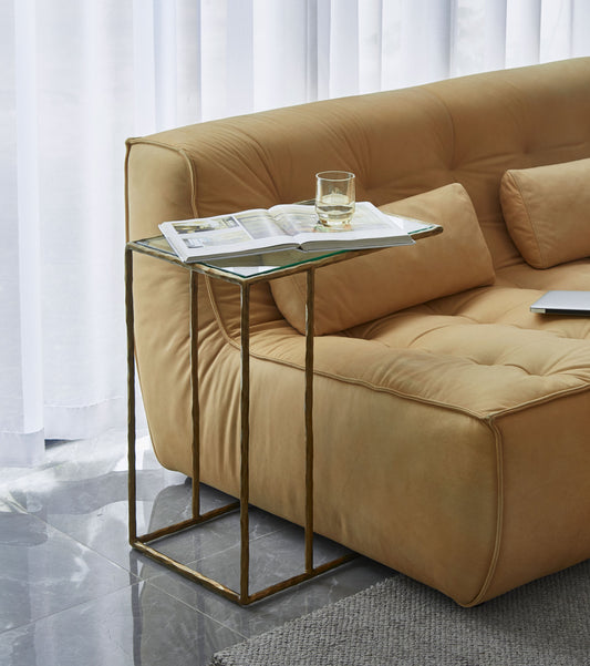 Thaddeus Glass C-Shaped Side Table