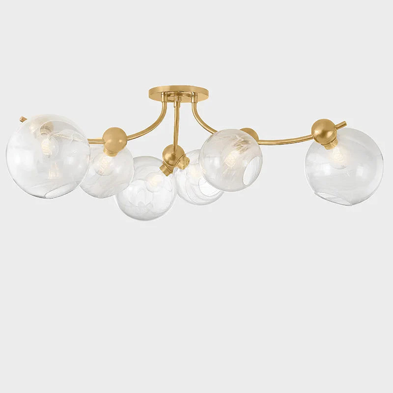 Art Spherical Glass Astraia Semi Flushmount