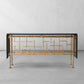 Thaddeus Metal Frame Rattan Console Table