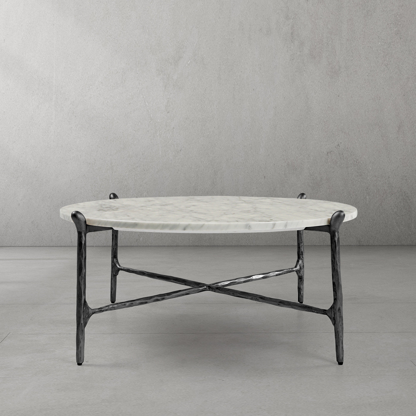 Thaddeus Round  Horn Marble Coffee Table & Side Table