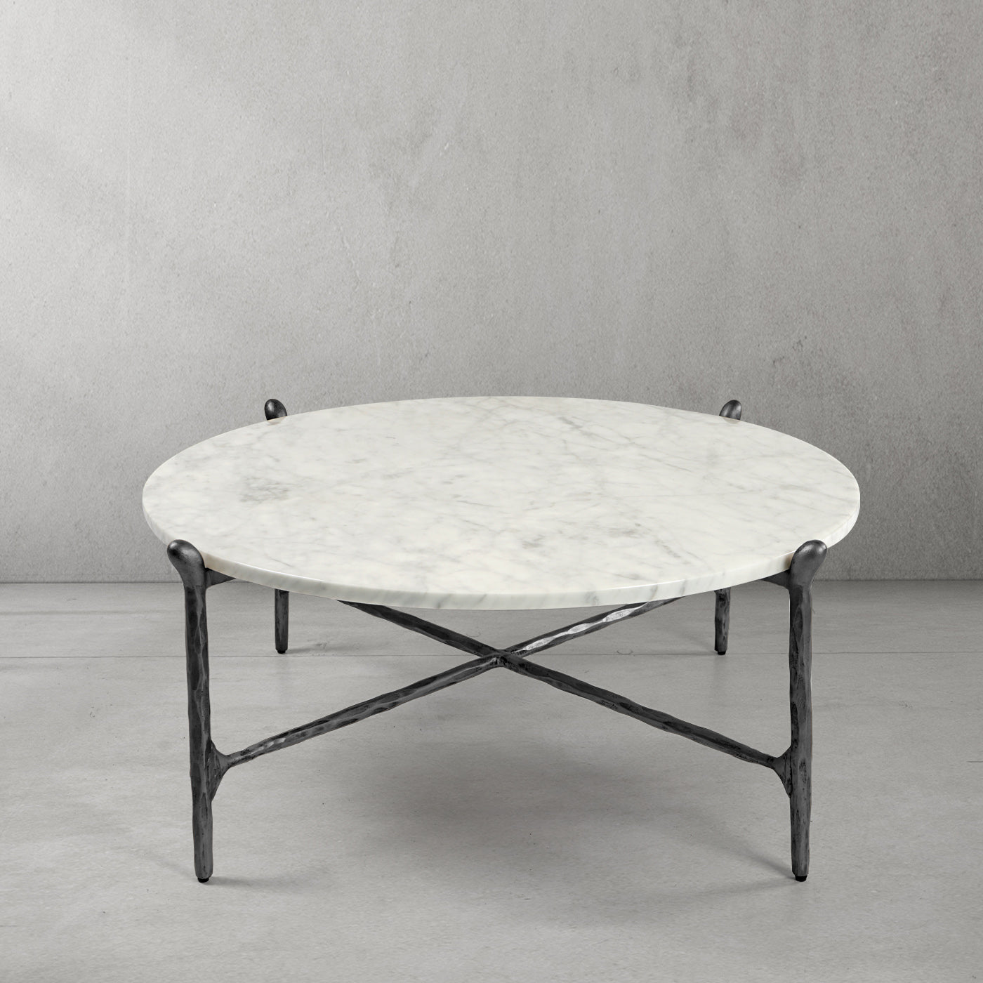 Thaddeus Round  Horn Marble Coffee Table & Side Table