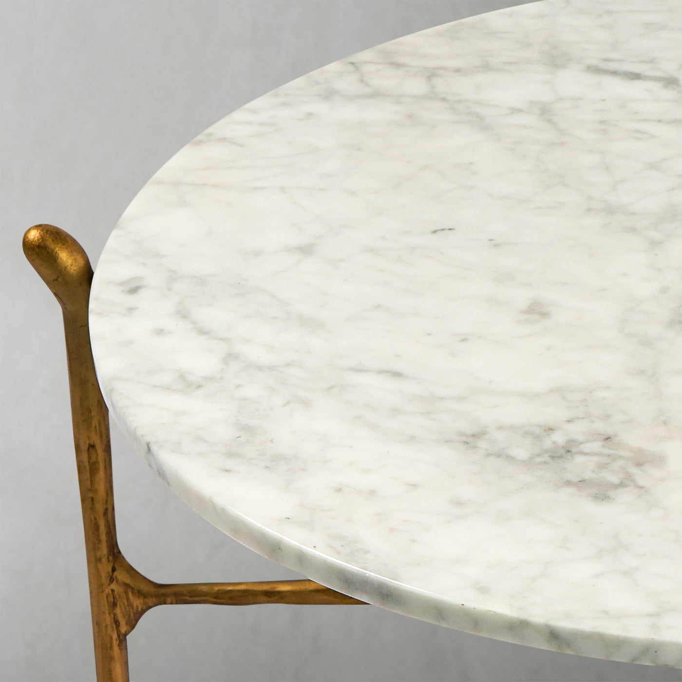 Thaddeus Round  Horn Marble Coffee Table & Side Table
