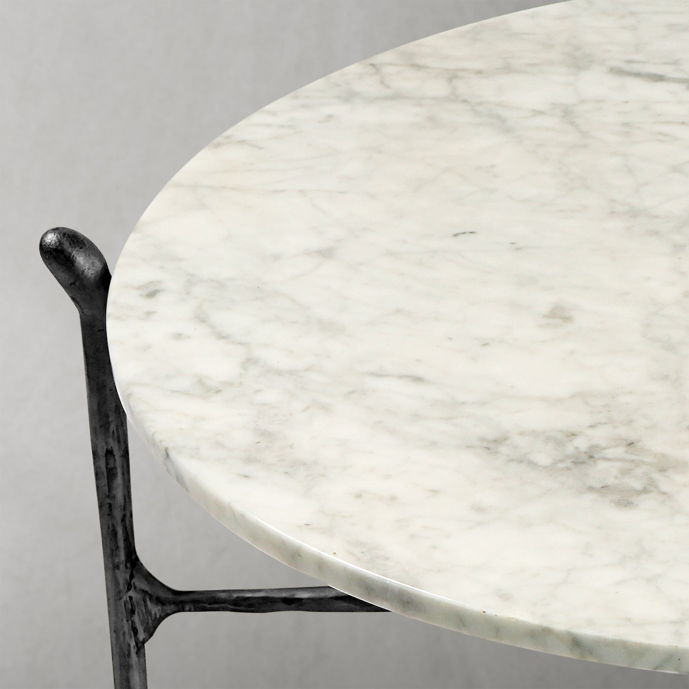 Thaddeus Round  Horn Marble Coffee Table & Side Table
